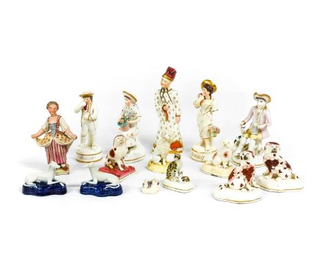 A Staffordshire Porcelain Figure, 19th century, formed as a Mandarin scholar wearing a flowing robe20cm highA Similar Model o