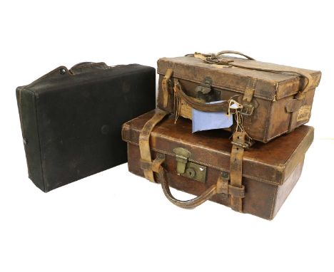 An Army & Navy CSL Leather Cartridge Case, the top initialled TGD (Thomas Gilbert Dugdale), the fitted interior with leather 
