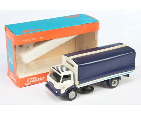 Tekno No.919 Ford D Series Delivery Truck "Hurra For Faxe's" - white, dark blue, grey hubs - Excellent to Excellent Plus in a