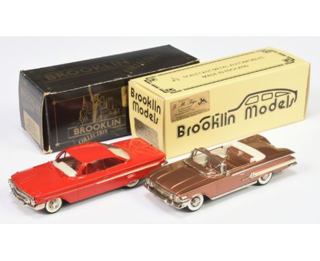 Brooklin Models, a boxed pair of Chevrolet's to include, (1) BRK44 1961 Chevrolet Impala Sport Coupe (Red) (2) BRK61X 1960 Ch