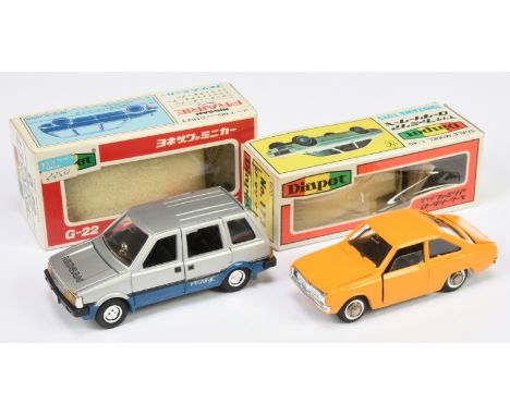 Diapet, a boxed pair of Japanese Models to include (1) G-22 Nissan Prairie - Silver- Excellent Plus in Good Plus box. (2) No.