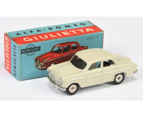 Mercury (Italy) 17 Alfa Romeo Giulietta - ivory body, silver trim, chrome spun hubs with black treaded tyres - Excellent - po