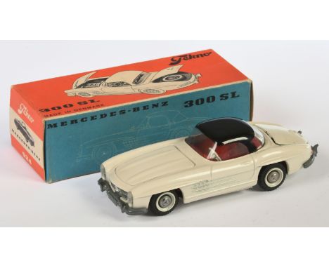 Tekno 924 Mercedes 300 SL - off white body, black hood, red interior - Good Plus to Excellent in a Good  to Good Plus carded 