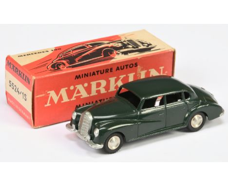 Marklin No.8003/5524 Mercedes 300 - dark green, spun hubs, black tyres, silver tin baseplate - Excellent to Excellent Plus in