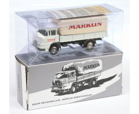 Marklin 18035 Krupp Pritschen-LKW "Marklin Werksverkehr" - white, spun hub wheels, - Excellent Plus to Mint in a Good to Exce