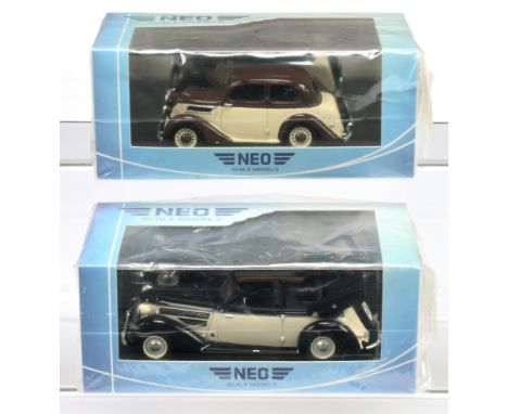 &nbsp;Neo Pair of 1/43rd scale models (1) NEO47085 Audi 920 Cabrio Glaser - black &amp; white (2) NEO44548 Ford Eifel - brown