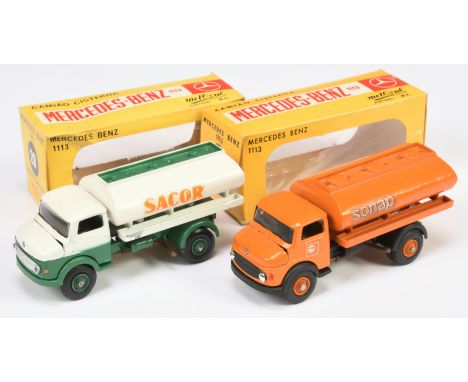 Metosul a mixed boxed pair of Trucks to include (1) Metosul 28 Mercedes-Benz 1113 Camino Cisterna - Green and white body with