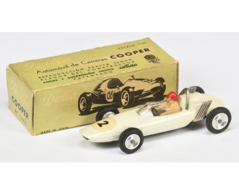 Solido - Dalia (Spain) Cooper F1 Racing Car silver, spun hubs, racing number 12 -Excellent in a Good Plus green carded pictur