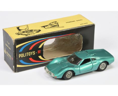 Politoys 536 Ferrari Dino - metallic green, black interior, cast detailed hubs - Excellent Plus to Near Mint nice example in 