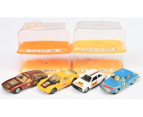 Pilen (Spain) a group of Rally Cars (1) M284 De Tomaso (2) M285 Renault R-12 Rallye (3) M301 Monteverdi Rallye (4) M523 Seat 