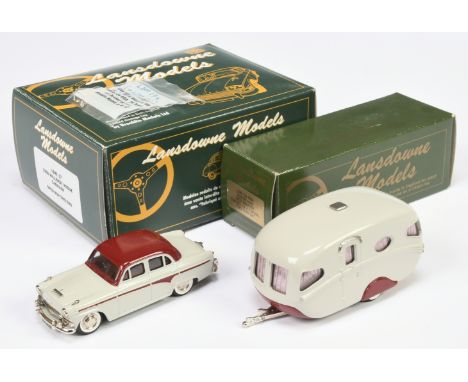 Lansdowne Models (Brooklin) - LDM17/12X Caravan Set to include (1) LDM17 1956 Willerby Vouge Caravan (Maroon/Grey) (2) LDM12X