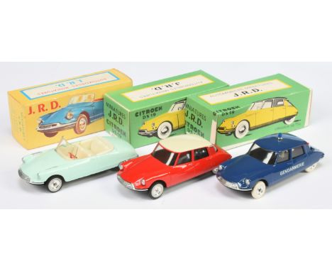 JRD (France) group of&nbsp; re-issue models (1)&nbsp; Citroen DS19 Police Car - dark blue body with blue roof light &amp; "Ge