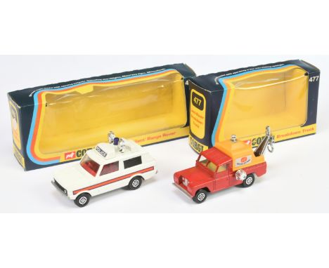 Corgi pair of Emegency Vehicles (1) 461 Police Vigilant Range Rover Set - white, red interior, decals with loose accessories 