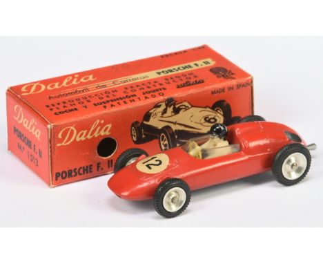 Dalia (Solido) Porsche Racing Car - Red, spun hubs, racing number 12. Excellent in a Good Plus carded box. 