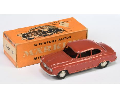 Marklin No.5524/15 Borgward Isabella reddish brown, silver trim. Good in a Good carded picture box. 