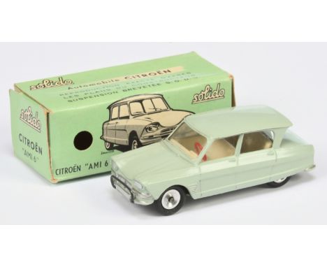 Solido Citroen AMI 6 - pale blue, pale blue roof, cream interior, red steering wheel, spun hubs - Excellent in Good carded pi