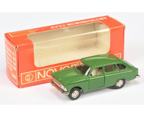 Russian Diecast 1/43rd scale A12 Moskvich IZH 1500 Combi - dark green, ivory interior, chrome trim and hubs - Excellent Plus,