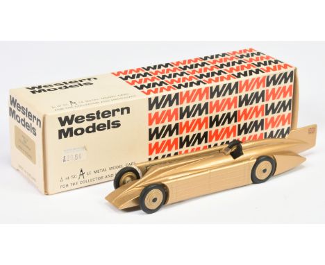 Western Models 1/43rd scale WMS15 1929 Golden Arrow - Metallic Gold with Union Jack flags to rear - Near Mint in a Good Plus 