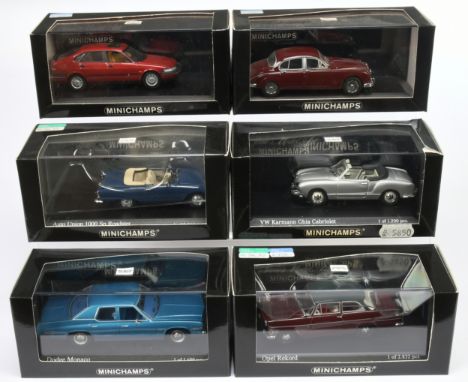 Minichamps, 1:43 scale, a Car group.&nbsp;&nbsp;Includes Jaguar Mk.II, Saab 900, Dodge Monaco and others (All Cars loose in b