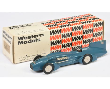 Western Models 1/43rd scale WMS9 1933 Campbell - Rolls Royce Bluebird - Blue with US and Union Jack flags to front - Near Min