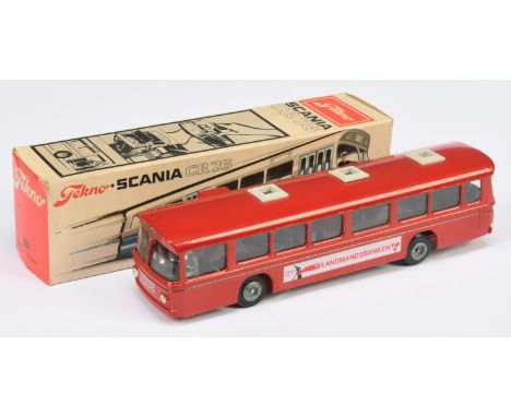 Tekno 851 a boxed bus - Scania CR 76 IN Red "Landmandsbanken" - Excellent to Near Mint in Good box.