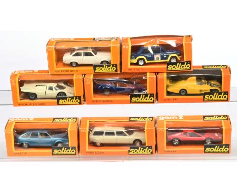 Solido (France) a mixed boxed group to include, Nr.57 Alpine Turbo, Nr.61 Ford Escort Rallye, Nr.65 Citroen CX Break, Nr.198 