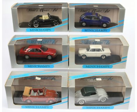 Minichamps, 1:43 scale, a Car group.  Includes Ford Fiesta, BMW 700, Mercedes C and others (All Cars loose in boxes) - Excell