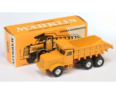 Marklin 8036 Kaelble-hinterkipper - yellow including chassis and tipper, cast spun hubs - Excellent (Does have few chipper on