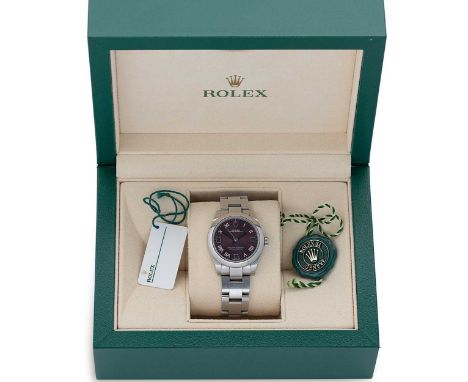 Rolex - A steel 'Oyster Perpetual 31' wristwatch, circa 2017, model number 177200, serial number 9902C5X0, the signed 'red gr