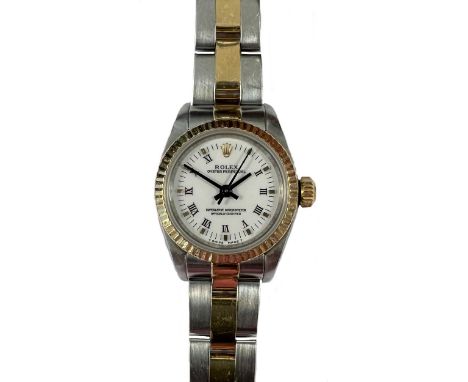 Rolex - A 2-tone 'Oyster Perpetual 25' wristwatch, circa 1993, model number 69173, serial number S535594, the signed circular