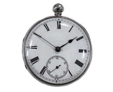 Andrew Johnston, Kilwinning - A Scottish late 19th century Sterling silver open faced pocket watch, circa 1873, the unsigned 