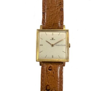 Jaeger-LeCoultre - A French 18ct gold wristwatch,  circa 1960, model number 169933, the signed square silvered dial, 22mm wid