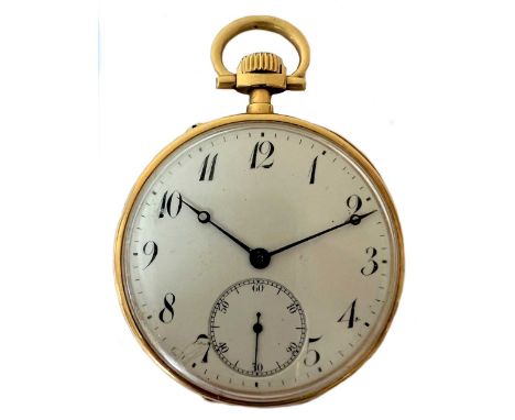 Peerless by Stauffer &amp; Company, La Chaux-de-Fonds - An 18ct gold open faced pocket watch, circa 1913, the unsigned white 