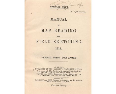 Manual of Map Reading and Field Sketching 1912 Hardback Book published by His Majesty's Stationary Office some ageing good co