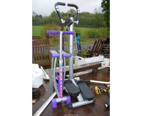 A Leg master exerciser and a step exerciser.