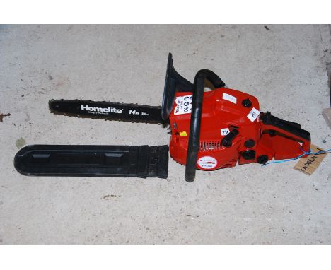 Petrol Homelite Chainsaw HY3800 14" cutter bar, chain brake, good compression.