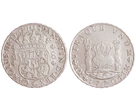 8 reales. 1770. Lima. JM. Punto sobre la primera L de LIMA. Ar. CAL-847. MBC.