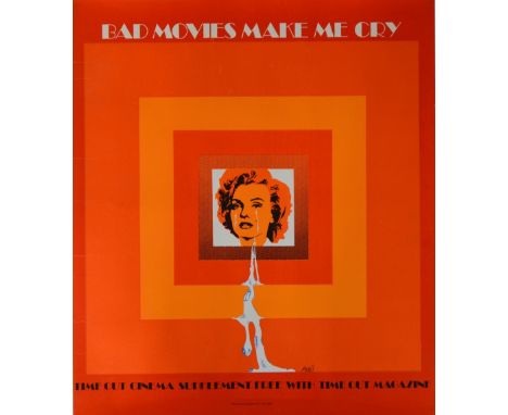 Three original posters including Bad Movies Make Me Sad, Time Out supplement poster showing an image of Marilyn Monroe, Skid 