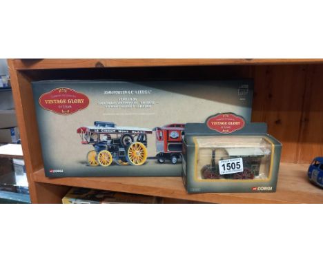 Corgi vintage glory 80110 Fowler B6 Showmans locomotive  and caravan and 80303 Garrett little Billy 
