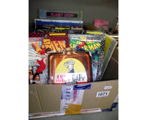 A large box of vintage children's annuals etc  including Doctor Who, Tiswas, Beano etc 
