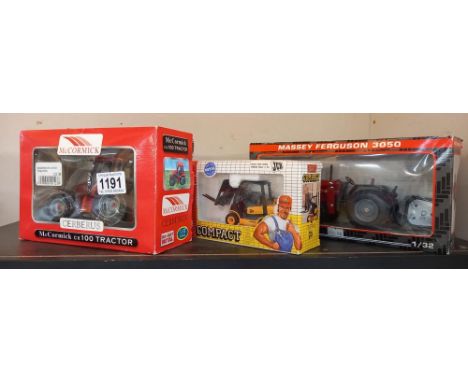 Ertl Massey Ferguson Joal teletruck JCB compact and Cerberus McCormick cx100 tractor 