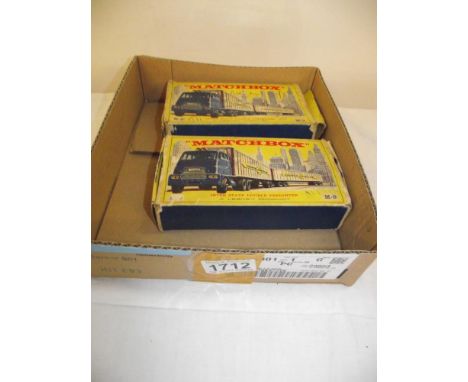 2 boxed Lesney Matchbox M-9 interstate double freighter 