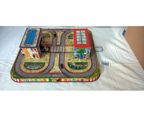 A vintage tinplate roadway 