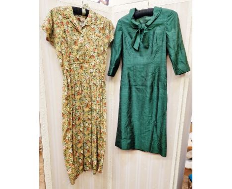 Quantity of various mid 20th century and later dresses&nbsp;to include a Liberty print cotton shirt dress with pintuck detail