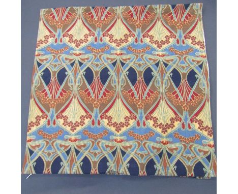 Liberty of London single curtain 'Ianthe' fabric, in Art Nouveau-style, in browns, dark red and blues, pattern repeat 30cm&nb