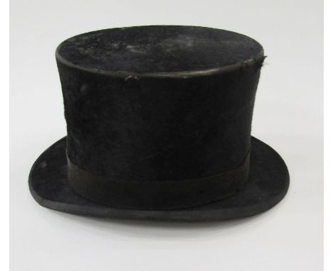 Two vintage panamas, a vintage straw hat, two rather worn top hats&nbsp;one marked Locke &amp; Co, the other no label, a lady