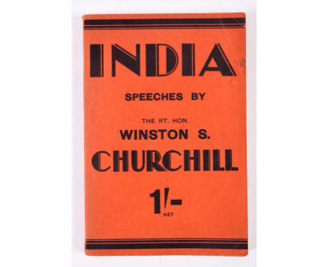 Churchill (Winston S) India, paper, cover creases and corner knocks, London 1931  See illustration   Condition report  Report