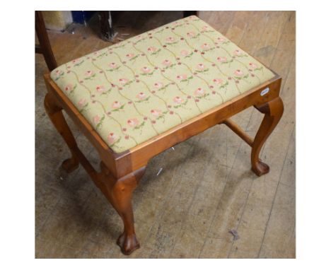 An 18th century style stool, a carver chair, a pair of Arts & Crafts style steps, and other items (qty)