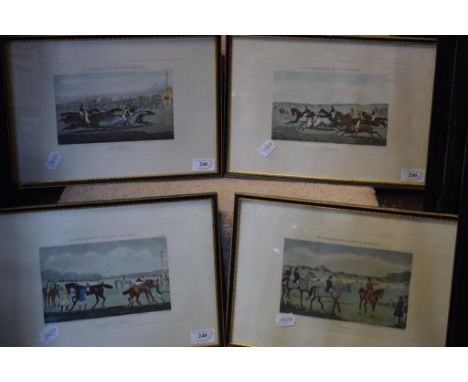 A set of four hand coloured engravings after Henry Alken, R. Ackermann's Racing Scraps, other sporting and coaching prints, o