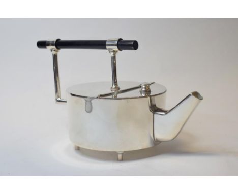 A Christopher Dresser style plated teapot, 12.5 cm high